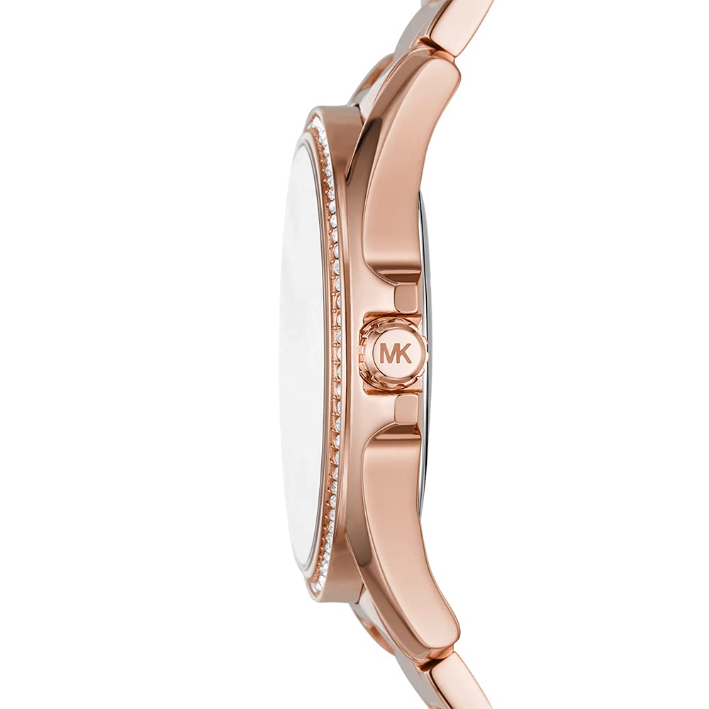Michael Kors Women's Kacie Quartz Watch with Stainless Steel Strap, Rose Gold, 18 (Model: MK6930)