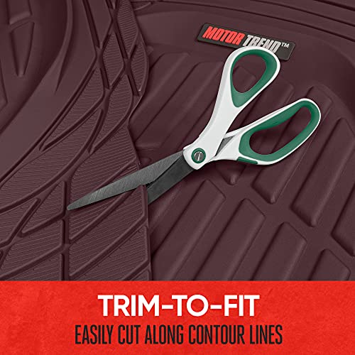 Motor Trend 923-BD Burgundy FlexTough Contour Liners-Deep Dish Heavy Duty Rubber Floor Mats for Car SUV Truck & Van-All Weather Protection Trim to Fit Most Vehicles