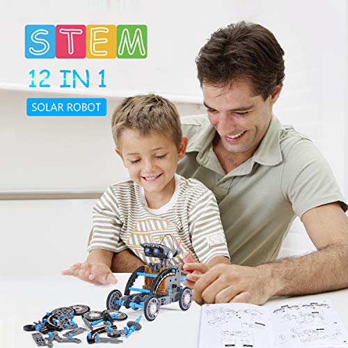 AESGOGO STEM Projects 12-in-1 Creation Solar Robot Kit,Science Experiments Toys Gifts for Kids Ages 8-12,Educational DIY Building Robotics Kit for 8 9 10 11 12 13 14 15 Year Old Boys Girls Teens