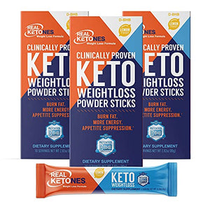 Real Ketones - Lemon Twist- Exogenous Keto D BHB + Electrolytes Drink Mix Powder, 30 Packets,