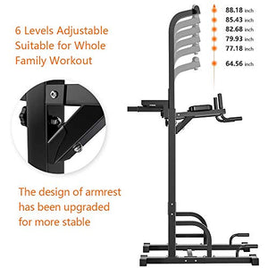 Sportsroyals Power Tower Dip Station Pull Up Bar for Home Gym Strength Training Workout Equipment, 400LBS.