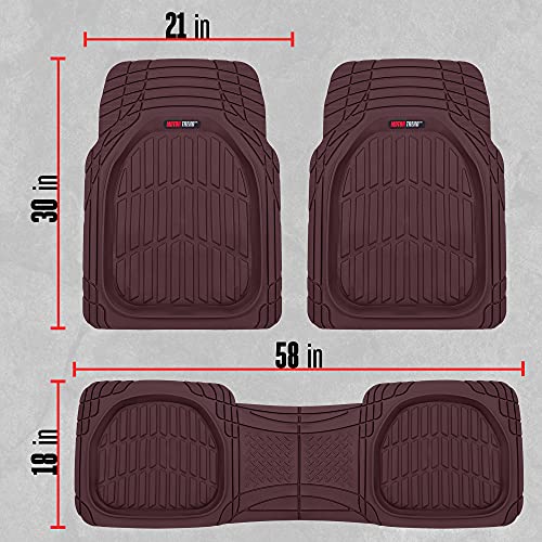 Motor Trend 923-BD Burgundy FlexTough Contour Liners-Deep Dish Heavy Duty Rubber Floor Mats for Car SUV Truck & Van-All Weather Protection Trim to Fit Most Vehicles