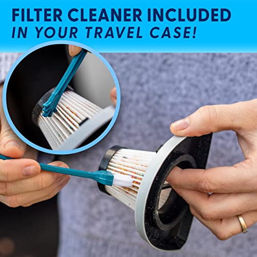 THISWORX Car Vacuum Cleaner - Portable, High Power, Mini Handheld Vacuum w/ 3 Attachments, 16 Ft Cord & Bag - 12v, Small Auto Accessories Kit for Interior Detailing - Black