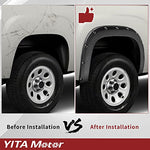 YITAMOTOR Fender Flares Kit Compatible with 2007-2013 GMC Sierra 1500 6.5' & 8' Bed (NOT for Short Bed), Textured Matte Black Finish Pocket Rivet Style