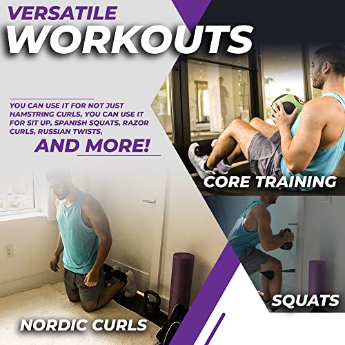 NordStick Nordic Hamstring Curl Strap - Upgraded Stability, Speed, Comfort - PT Pro Created - 10 Second Setup, 300LB Cap - Nordic Curl Ab Home Fitness Equipment - Ab, Spanish Squats, Razor Curl