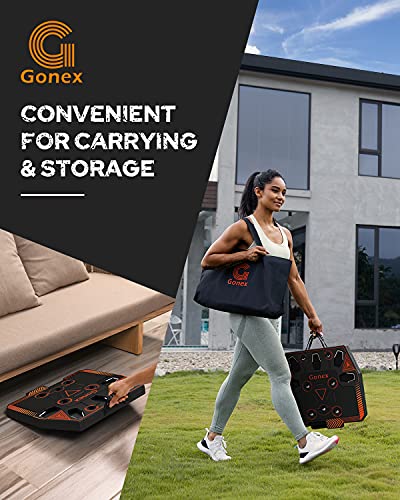 Gonex Portable Home Gym Workout Equipment with 14 Exercise Accessories Ab Roller Wheel,Elastic Resistance Bands,Push-up Stand,Post Landmine Sleeve and More for Full Body Workouts System,Orange