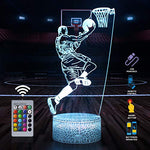 Seven Lady Basketball Man 3D Lamp Night Light with Remote & Touch Control,Multiple Colour & Flashing Modes and Brightness Adjusted,USB & Batteries Powered,Best Gifts for Sport Lovers Boys Girls Kids