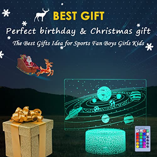 Solar System 3D Optical Illusion Lamp Universe Space Galaxy LED Night Light with Remote for Space Lover Boys and Girls as a Best Gifts(Solar System)