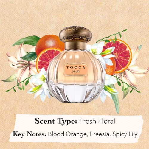Tocca Eau de Parfum, Stella: Fresh Floral, Blood Orange, Freesia, Spicy Lily, Hand-Finished Bottle (50 ml)