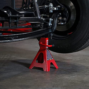 BIG RED T42202 Torin Steel Jack Stands: 2 Ton (4,000 lb) Capacity, Red, 1 Pair