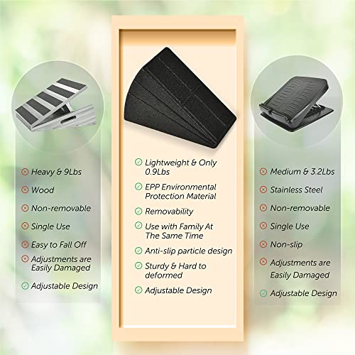 INFIDEZ Incline Foam Slant Board 3pcs for Calf Stretching, Squats, Foot Stretcher, 3 Pcs Calf Stretcher Exercise Equipment for Home Workout, Adjustable Incline Wedge Workout Equipment for Physical Therapy