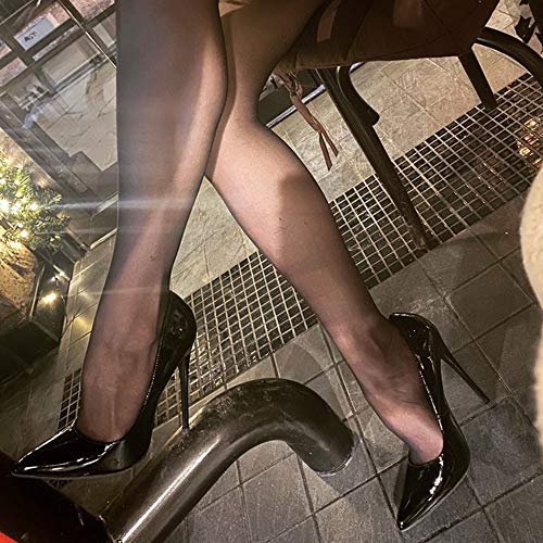 GENSHUO Women Fashion Pointed Toe High Heel Pumps Sexy Slip On Stiletto Party Shoes (All Black, Numeric_9)