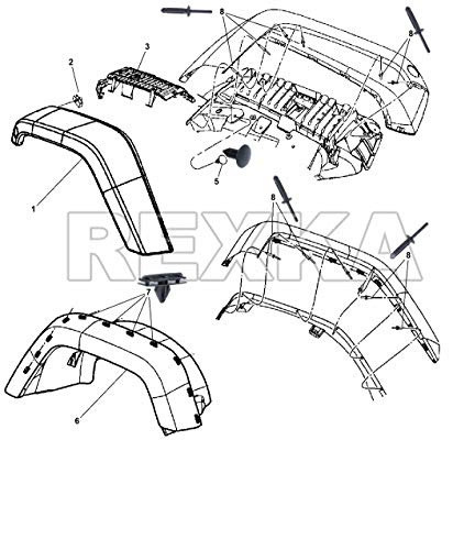 Rexka Fender Flare Hardware Kit for 2007-2018 Jeep Wrangler JK & Unlimited JK 68039280AA 6030441 6506007AA (Pack of 45)