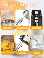 Hand Mixer Electric 5-Speed Handheld Kitchen Mixer for Cake, Egg White, Yeast Dough, Include 5 Stainless Steel Accessories, (2 Beaters, 2 Dough Hooks & 1 Whisk), with Eject/ Turbo Function, 450W Peak