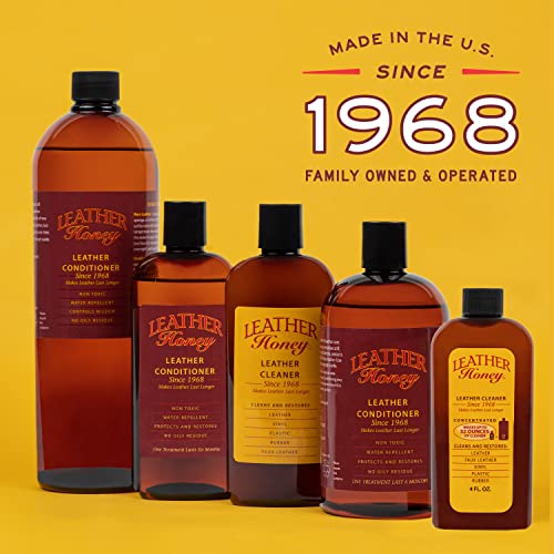 Leather Honey Leather Conditioner, Best Leather Conditioner Since 1968. for Use on Leather Apparel, Furniture, Auto Interiors, Shoes, Bags and Accessories. Non-Toxic and Made in The USA!…