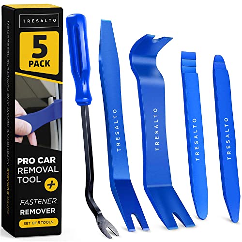 Tresalto Auto Trim Removal Tool Set (No Scratch Plastic Pry Tool Kit) - Auto Trim Tool Kit Car Tools, Easy Door Panel Removal Tool, Fastener Removal, Clip, Molding, Dashboards, Interior Trim Tools