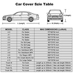Kayme 6 Layers Car Cover Waterproof All Weather for Automobiles, Outdoor Full Cover Rain Sun UV Protection with Zipper Cotton, Universal Fit for Sedan (Up to 177 inch)