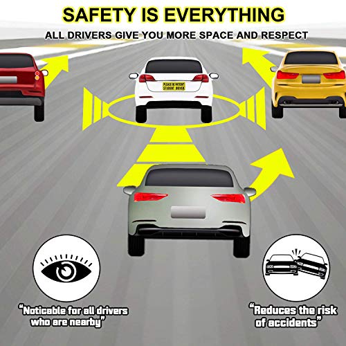 BOKA Student Driver Magnet for Car, 3 Pcs High Reflective Vehicle Bumper Magnet Safety Sign, Stronger Magnetic Bumper Sticker for New Driver Novice in Yellow, Easy to Notice (Upgraded of Large Font)