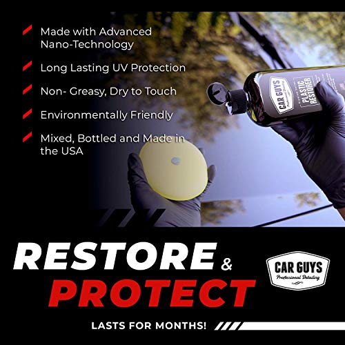 CAR GUYS Plastic Restorer - The Ultimate Solution for Bringing Rubber, Vinyl and Plastic Back to Life! - 8 Oz Kit