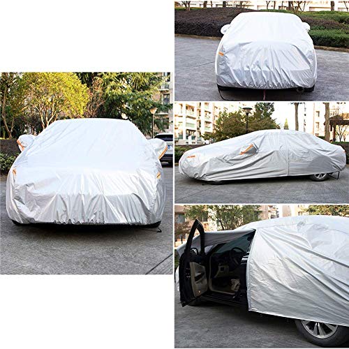 Kayme 6 Layers Car Cover Waterproof All Weather for Automobiles, Outdoor Full Cover Rain Sun UV Protection with Zipper Cotton, Universal Fit for Sedan (Up to 177 inch)