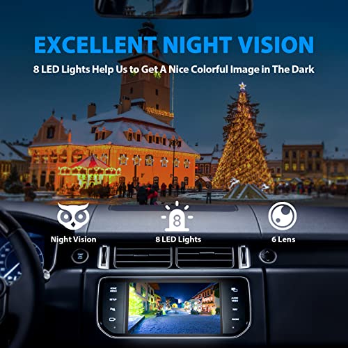 HD eRapta ERT01 Backup Camera Rear View License Plate Reverse Camera Universal for Pickup Truck Car SUV 149° Perfect Angle Night Vision 9 Level Waterproof HD 720 Image 3.0 Generation