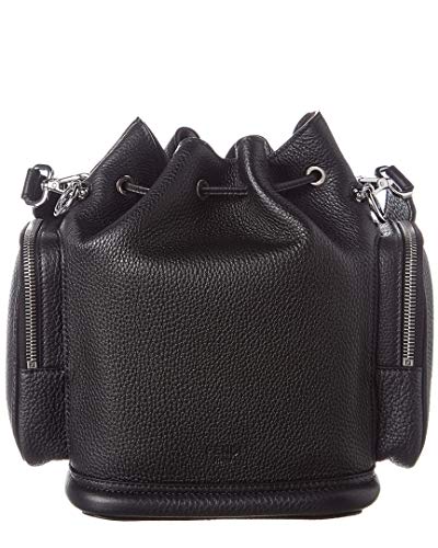 Fendi Mon Tresor Black Selleria Calfskin Leather Bucket Bag 8BT301