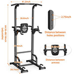 Sportsroyals Power Tower Dip Station Pull Up Bar for Home Gym Strength Training Workout Equipment, 400LBS.