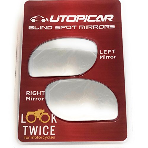 Blind Spot Mirrors Unique design Car Door mirrors | Mirror for blind side engineered by Utopicar for larger image and traffic safety. Awesome rear view! [frameless design] (2 pack)