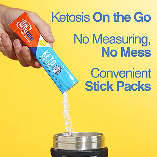 Real Ketones - Lemon Twist- Exogenous Keto D BHB + Electrolytes Drink Mix Powder, 30 Packets,