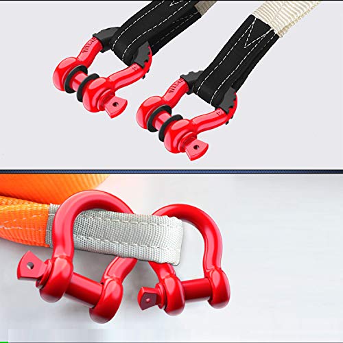 Nilight 2 Pack 3/4" D-Ring Shackle 4.75 Ton (9500 Lbs) Capacity with 7/8" Pin Heavy Duty Off Road Recovery Shackle with Isolators & Washer Kit for Jeep Truck Vehicle, Red (90053B)