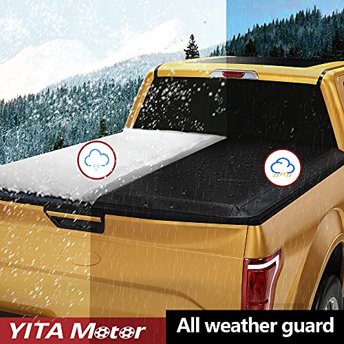YITAMOTOR Soft Tri Fold Truck Bed Tonneau Cover Compatible with 2016-2022 Toyota Tacoma(Excl. Trail Edition, Fleetside 6 ft Bed with Deck Rail System