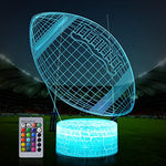Seven Lady Football 3D Lamp Night Light with Remote & Touch Control,Multiple Colour & Flashing Modes and Brightness Adjusted,USB & Batteries Powered,Best Gifts for Sport Lovers Boys Girls Kids