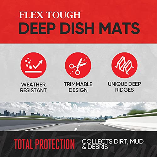 Motor Trend 923-BD Burgundy FlexTough Contour Liners-Deep Dish Heavy Duty Rubber Floor Mats for Car SUV Truck & Van-All Weather Protection Trim to Fit Most Vehicles