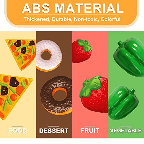 Pretend Play Kitchen Accessories Set Kitchen Toys - Kids Cooking Toys Set, Oven/ Coffee Machine/ Bread Toaster Playset, Fake Play Food Set for Toddlers, Cookware Utensils Learning Gifts for Girls Boys