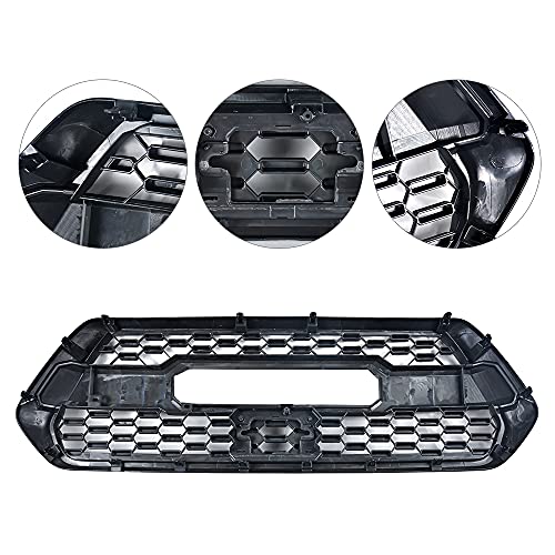 Replacement Grill for Tacoma Pro 2016-2021 Front Grill with Grey Letters Lights including Limited SR5 SR Sport Off-Road (Amber Lights)