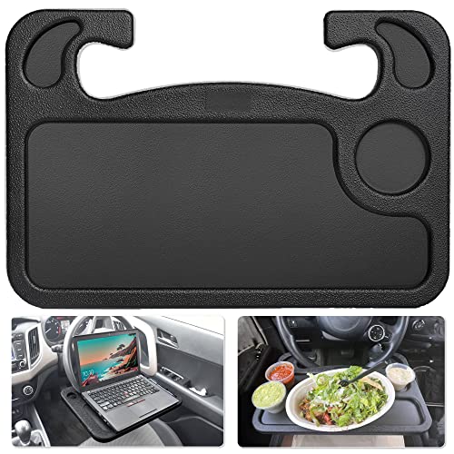 EcoNour 2 in 1 Car Steering Wheel Tray | Car Lap Desk for Convenient Working | Food Tray with Sturdy ABS Material | Interior Accessories for Truck Drivers | Lightweight Travel Desk with Easy Storage