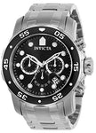 Invicta Men's 0069 "Pro Diver Collection" Stainless Steel Watch, Silver/Black