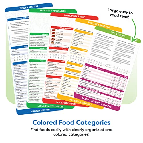 Air Fryer Cheat Sheet Magnets Cooking Guide Booklet - Air Fryer Magnetic Cheat Sheet Set Cooking Times Chart - Cookbooks Instant Air Fryer Accessories Oven Cooking Pot Temp Guide Kitchen Conversion