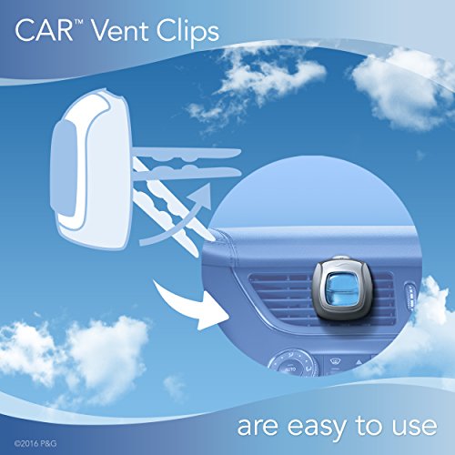 Febreze Car Air Fresheners, Heavy Duty Crisp Clean, Odor Eliminator for Strong Odors Car Vent Clips (8 Count)