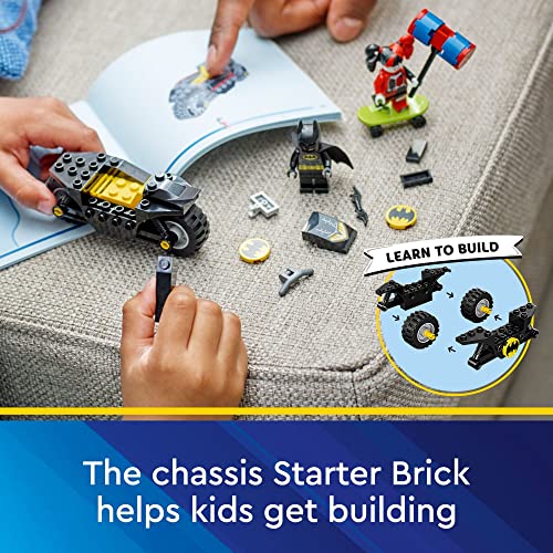 LEGO DC Batman Versus Harley Quinn 76220 Building Toy Set; a Super Hero on a Motorcycle and a Super Villain on a Skateboard; Includes a Batarang; Gift for Kids, Boys and Girls, Ages 4+ (42 Pieces)
