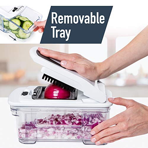Fullstar All-in-1 Vegetable Chopper, Mandoline Slicer & Cheese Grater | Multi Blade French Fry Cutter & Veggie Dicer | Includes Bonus Handheld Spiralizer & Kitchen Gadgets