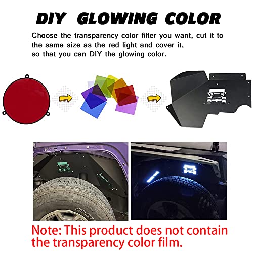 JROAD Inner Fender Front Fender Liners Compatible with Jeep Wrangler JK JKU Aluminum ,with 4 LED Lights for 2007-2018 Wrangler Accessories JK JKU Sport Sahara Rubicon 2/4 Doors