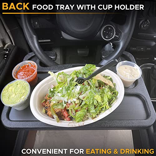 EcoNour 2 in 1 Car Steering Wheel Tray | Car Lap Desk for Convenient Working | Food Tray with Sturdy ABS Material | Interior Accessories for Truck Drivers | Lightweight Travel Desk with Easy Storage