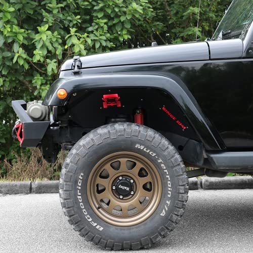 JROAD Inner Fender Front Fender Liners Compatible with Jeep Wrangler JK JKU Aluminum ,with 4 LED Lights for 2007-2018 Wrangler Accessories JK JKU Sport Sahara Rubicon 2/4 Doors