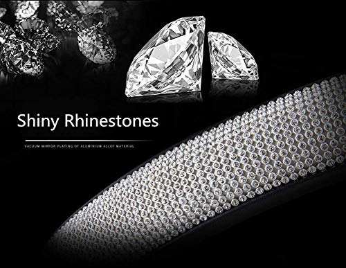 New Diamond Leather Steering Wheel Cover with Bling Bling Crystal Rhinestones, Universal Fit 15 Inch Car Wheel Protector for Women Girls,Black