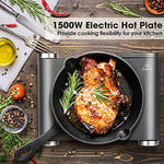 CUSIMAX Hot Plate Electric Burner Single Burner Cast Iron hot plates for cooking Portable Burner with Adjustable Temperature Control Stainless Steel Non-Slip Rubber Feet, Upgraded Version