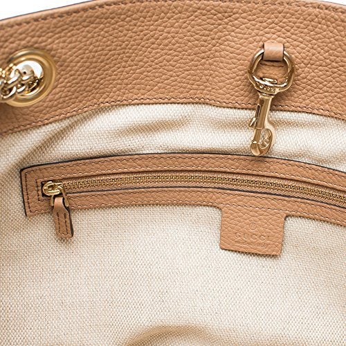 Gucci Camelia Camel Pebbled Leather Soho Shoulder Hand Bag Tassel