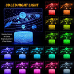 Solar System 3D Optical Illusion Lamp Universe Space Galaxy LED Night Light with Remote for Space Lover Boys and Girls as a Best Gifts(Solar System)