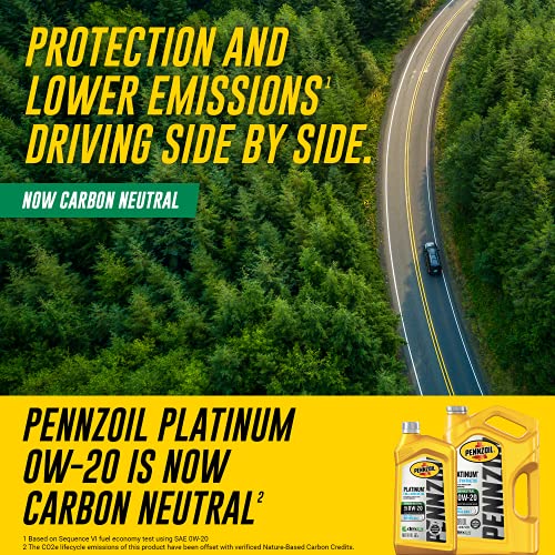 Pennzoil Platinum Full Synthetic 0W-20 Motor Oil (1-Quart, Single)