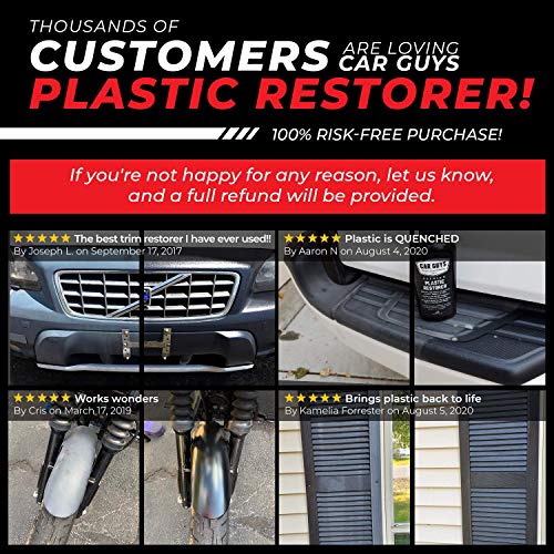 CAR GUYS Plastic Restorer - The Ultimate Solution for Bringing Rubber, Vinyl and Plastic Back to Life! - 8 Oz Kit